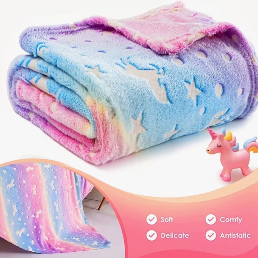 Unicorn Star Dream Plush Throw Blanket